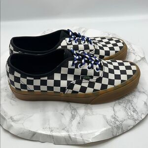 VANS Authentic Checkerboard Black White Gum Sneaker-M6, W7.5